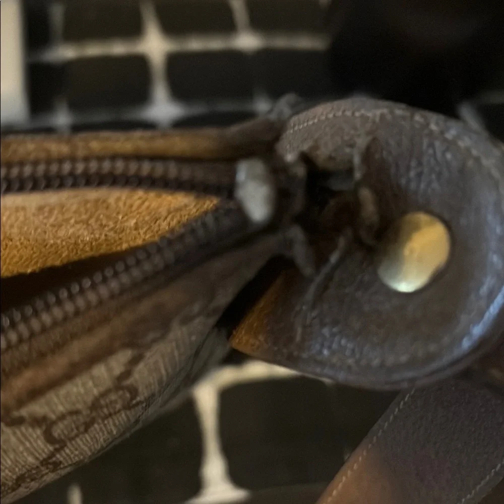 Gucci Beige and Brown Monogram Crossbody Bag - Picture 13 of 15